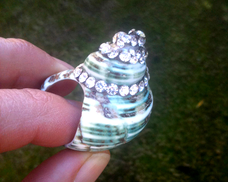 Ellie Mac Shell Ring with chatons
