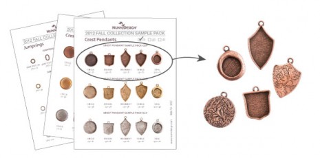 Crest Pendant Sample Pack - in copper