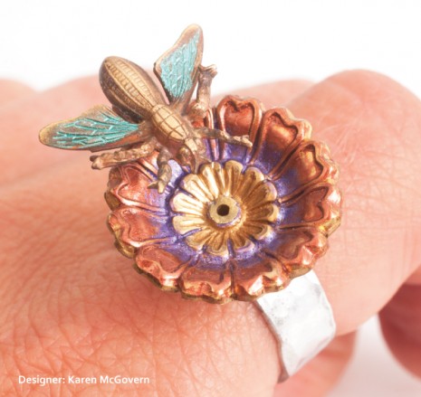 Karen McGovern Ring using new Nunn Design Embellishments Karen McGovern Ring