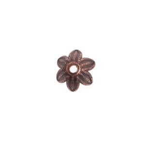 Beadcap 6mm Daisy Antique Copper