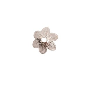Beadcap 6mm Daisy Sterling Silver Plate
