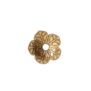 Beadcap 8mm Etched Daisy Antique Gold