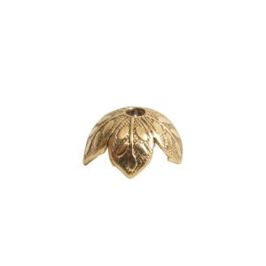 Beadcap 8mm Etched Daisy Antique Gold