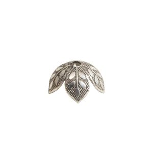 Beadcap 8mm Etched Daisy Antique Silver