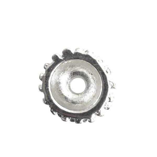 Beadcap 9mm Urchin Sterling Silver Plate