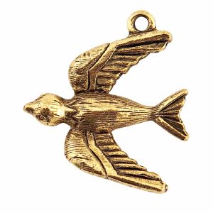 Bird Charm Antique Gold