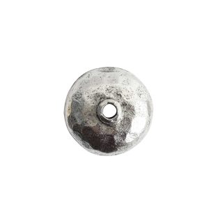 Beadcap Hammered Antique Silver