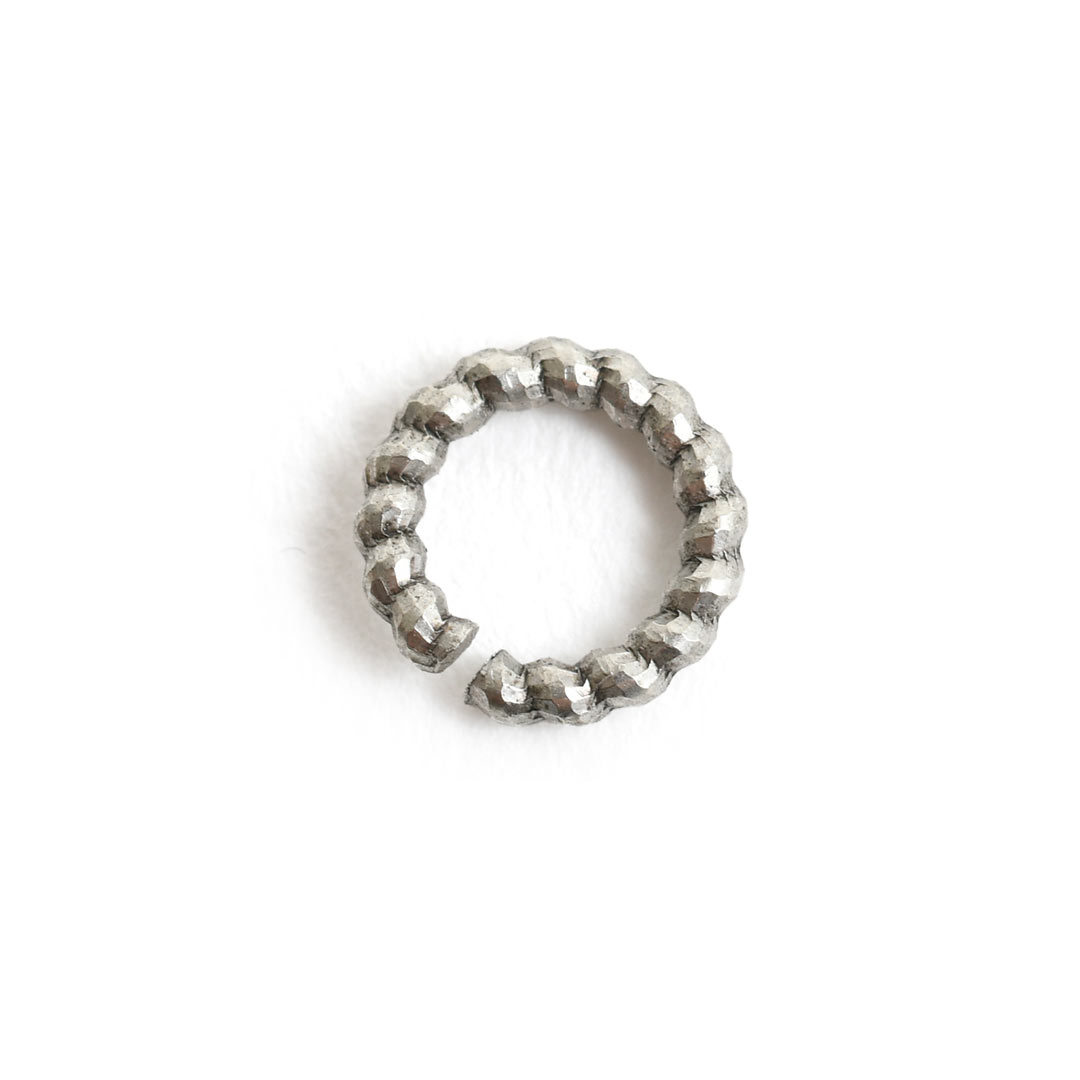 Jumpring 6mm Textured Circle <br>Antique Silver