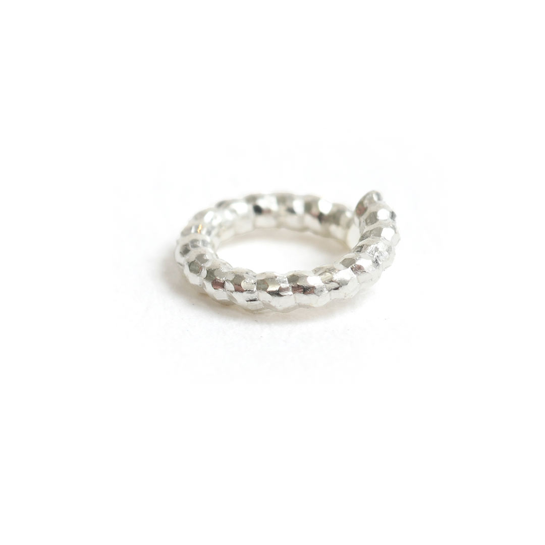 Jumpring 6mm Textured Circle <br>Sterling Silver Plate - Image 2
