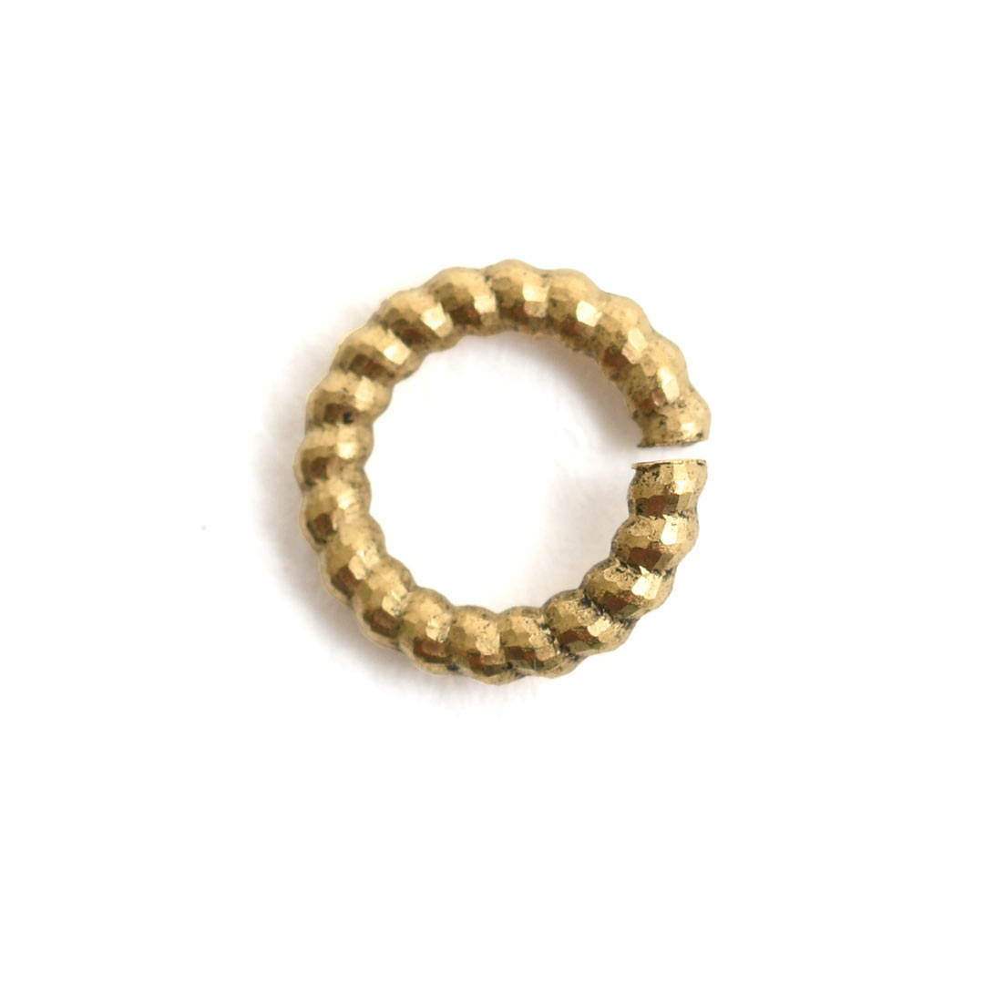 Jumpring 9mm Textured Circle <br>Antique Gold