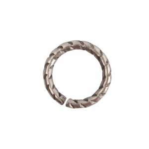 Jumpring 9mm Textured Circle Antique Silver