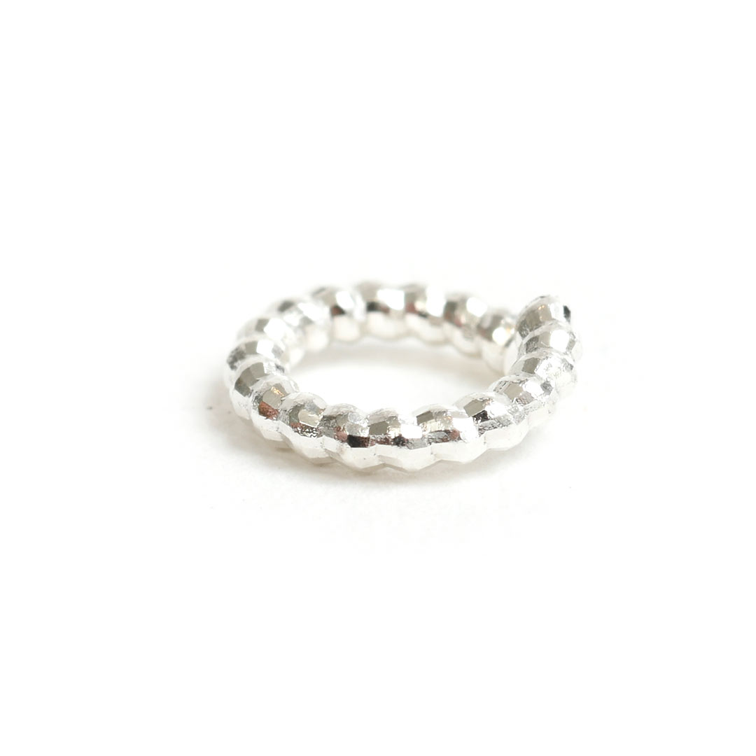 Jumpring 9mm Textured Circle <br>Sterling Silver Plate - Image 2