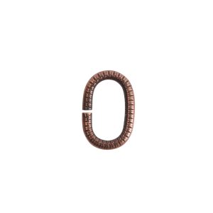 Jumpring 9mm Textured Oval Antique Copper
