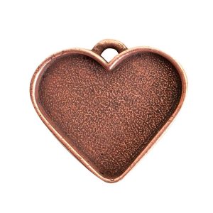 Large Pendant Heart Antique Copper