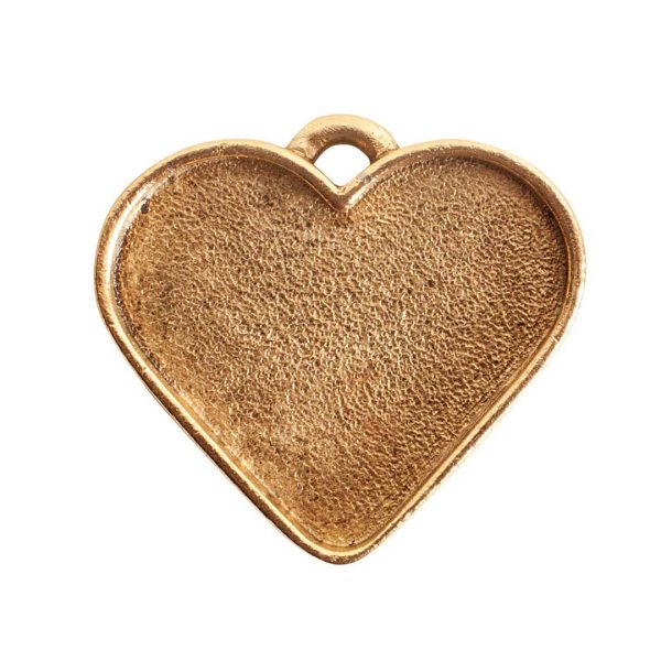 Large Pendant Heart Antique Gold