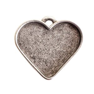 Large Pendant Heart Antique Silver