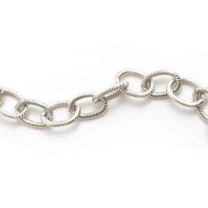 Large Textured Cable Chain Antique Silver
