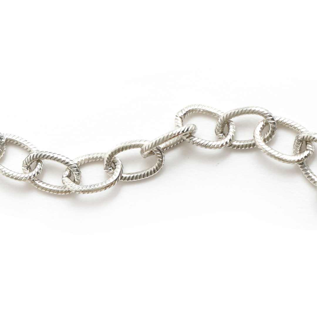 Large Textured Cable Chain Antique Silver