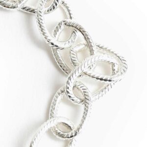 Alternative view of Large Textured Cable Chain <br>Sterling Silver Plate