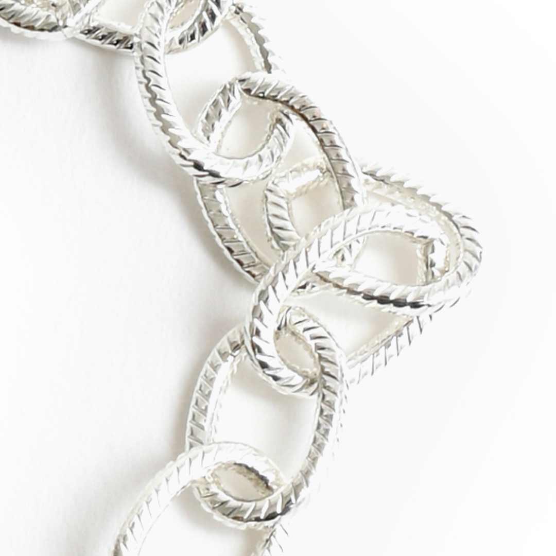 Large Textured Cable Chain <br>Sterling Silver Plate - Image 2