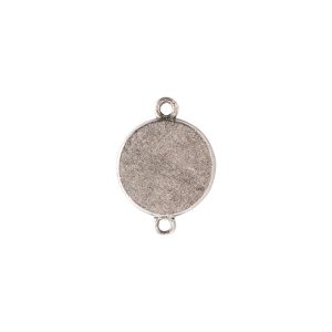 Mini Link Double Loop Circle Antique Silver