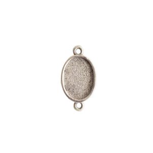Mini Link Double Loop Oval Antique Silver