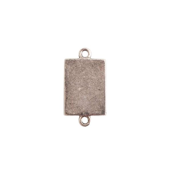 Mini Link Double Loop Rectangle Antique Silver