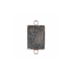 Mini Link Double Loop Rectangle Sterling Silver Plate