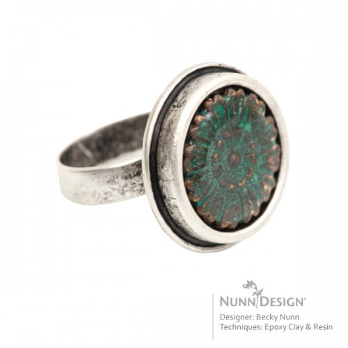 Ring Adjustable Traditional Circle - Antique Silver