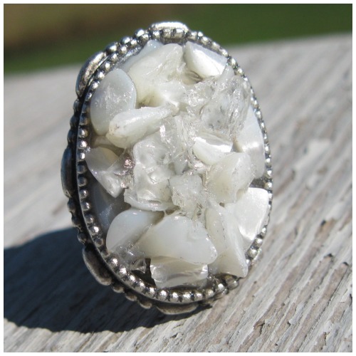 Druzy Technique Nunn Design Ornate Oval Ring