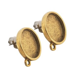 Earring Mini Circle Antique Gold 1