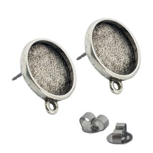 Earring Mini Circle Antique Silver