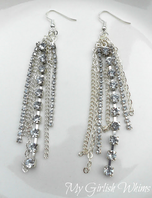 Chain+and+Rhinestone+Earrings