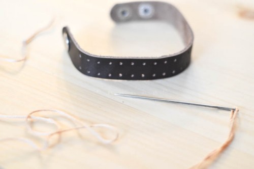 Criss-Cross-Leather-Cuff-embroidery-floss-Suburble.com-1-of-1