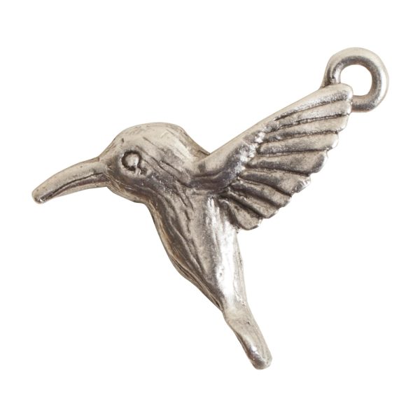 Charm HummingbirdAntique Silver
