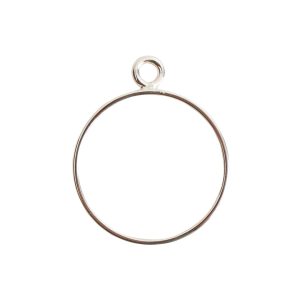 Open Frame Large Circle Single LoopSterling Silver Plate