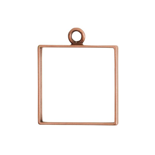 Open Frame Large Square Single LoopAntique Copper