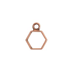 Open Frame Mini Hexagon Single LoopAntique Copper