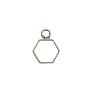Open Frame Mini Hexagon Single LoopAntique Silver