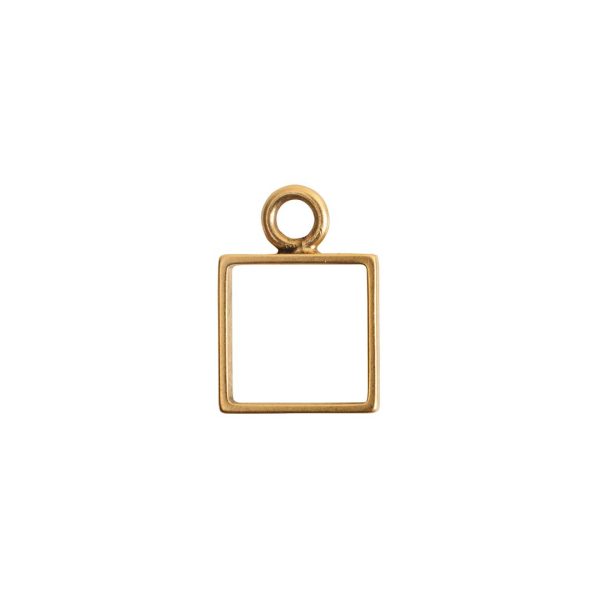 Open Frame Mini Square Single LoopAntique Gold