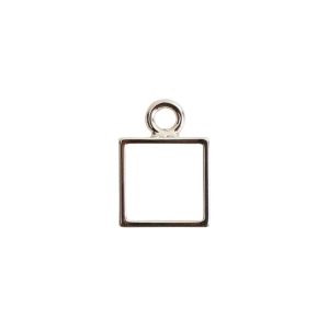 Open Frame Mini Square Single LoopSterling Silver Plate