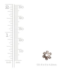 Beadcap 8mm Daisy <br>Sterling Silver Plate