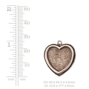Traditional Pendant Heart<br>Antique Gold