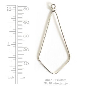 Wire Frame Elongated Diamond<br>Antique Gold