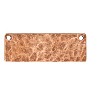 Hammered Flat Tag Grande Thin Double LoopAntique Copper