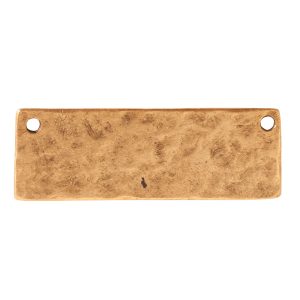 Hammered Flat Tag Grande Thin Double LoopAntique Gold