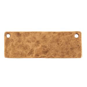 Hammered Flat Tag Grande Thin Double Loop<br>Antique Gold