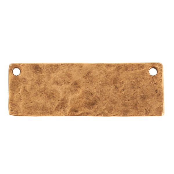 Hammered Flat Tag Grande Thin Double LoopAntique Gold