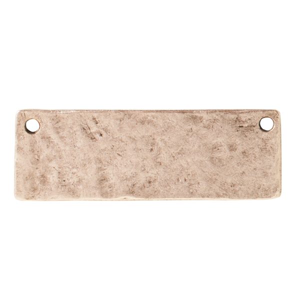 Hammered Flat Tag Grande Thin Double LoopAntique Silver