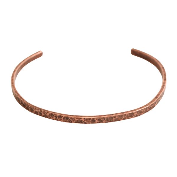 Cuff Bracelet Hammered ThinAntique Copper